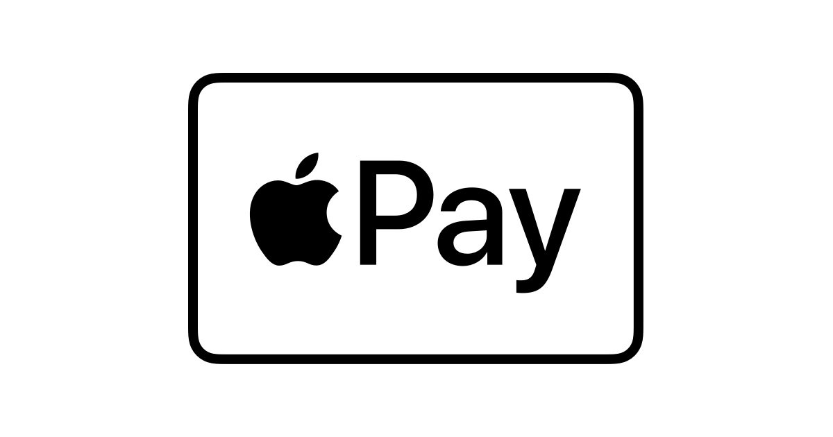 Black Apple Pay logo on a white background, featuring the iconic apple symbol next to the text Pay.