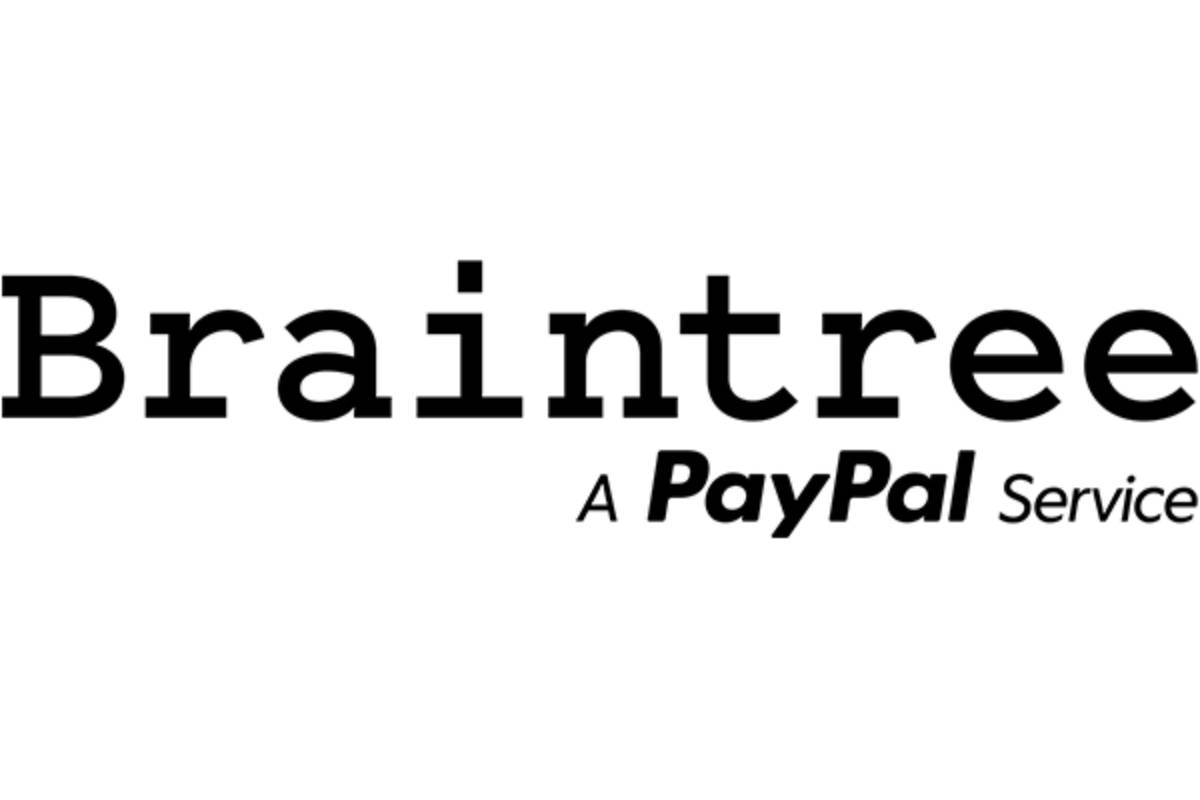 Logo of Braintree, a PayPal service, featuring bold text that emphasizes the brand name with a distinct, modern font style.